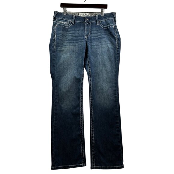 ARIAT R.E.A.L. Western Glam Barrel Racer Style Mid Rise Straight Jeans Sz 34R - Picture 1 of 8